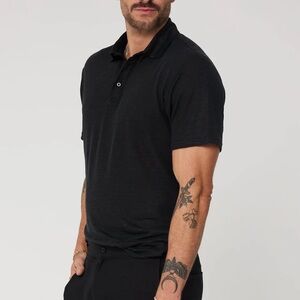 LAVI LOS ANGELES THE LINEN BLACK POLO MEN’S SIZE XL